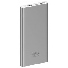 Мобильный аккумулятор Hiper Metal 10K 10000mAh 2.4A 2xUSB серебристый METAL 10K S