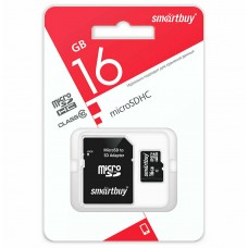 Крата памяти MicroSD 16Gb Smart buy SB16GBSDCL10-01 {Class 10, SD adapter}