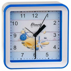 Perfeo Quartz часы-будильник "PF-TC-010", квадратные 14,8*14,8 см, подвес на стену, ракушка