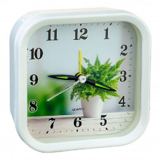 Perfeo Quartz часы-будильник "PF-TC-008", квадратные 9,5*9,5 см, белые