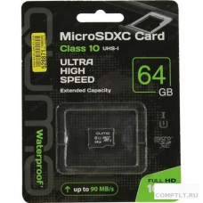Micro SecureDigital 64Gb QUMO QM64GMICSDXC10U1NA {MicroSDXC Class 10 UHS-I}