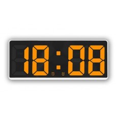 Электронные часы-будильник Simple , белый корпус / оражевый